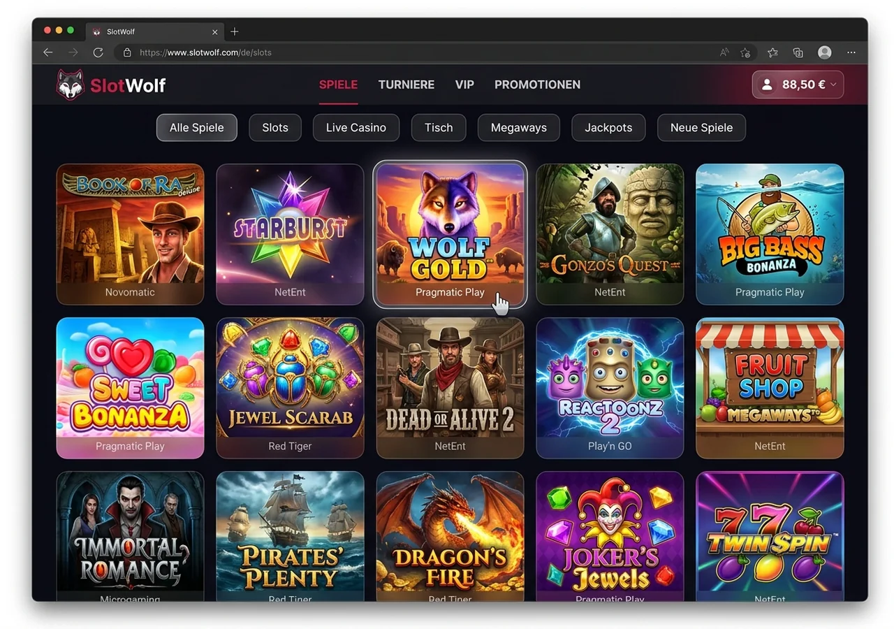 Spielangebot bei SlotWolf – SlotWolf
